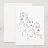 Lijnkunst Vrouwelijk Trio Kaart (Voorkant / Achterkant)