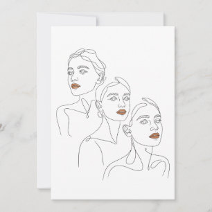 Lijnkunst Vrouwelijk Trio Kaart