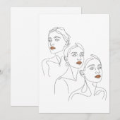 Lijnkunst Vrouwelijk Trio Kaart (Voorkant / Achterkant)