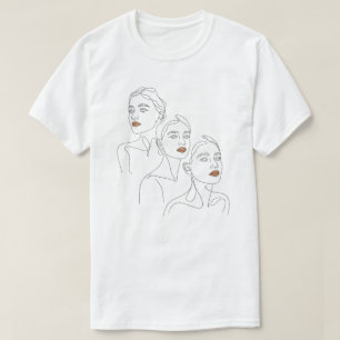 Lijnkunst Vrouwelijk Trio T-shirt