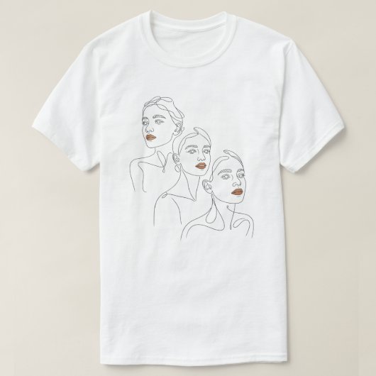 Lijnkunst Vrouwelijk Trio T-shirt (Design voorkant)