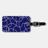 Lijnkunst: wit op donkerblauw bagagelabel (Voorkant horizontaal)