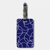 Lijnkunst: wit op donkerblauw bagagelabel (Achterkant verticaal)