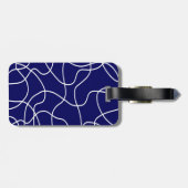 Lijnkunst: wit op donkerblauw bagagelabel (Achterkant horizontaal)