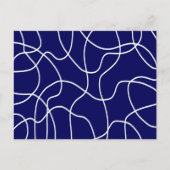 Lijnkunst: wit op donkerblauw briefkaart (Voorkant)