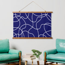 Lijnkunst: wit op donkerblauw