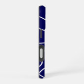 Lijnkunst: wit op donkerblauw iPhone 16 hoesje (Rechterkant)