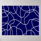 Lijnkunst: wit op donkerblauw poster (Voorkant)