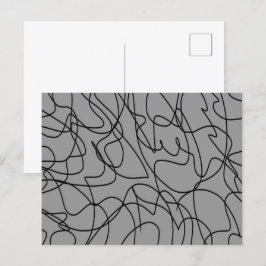Lijnkunst: zwart op grijs briefkaart