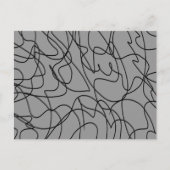 Lijnkunst: zwart op grijs briefkaart (Voorkant)
