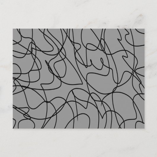 Lijnkunst: zwart op grijs briefkaart (Voorkant)