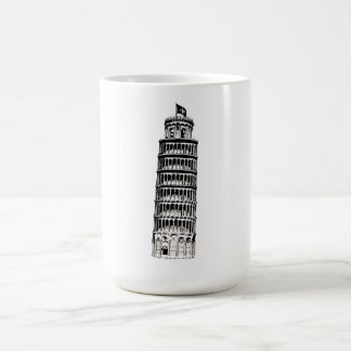 Lijnkunstillustratie van de Scheve Toren van Pisa Koffiemok