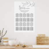 Lijnkunststoffluorientekaart Poster (Keuken)