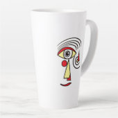 Lijnkunstwerk Abstract gezicht Eenvoudige vormen C Latte Mok (Rechterhoek)