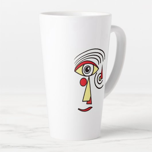 Lijnkunstwerk Abstract gezicht Eenvoudige vormen C Latte Mok (Rechterhoek)