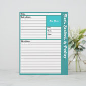 Lijnpagina's met recept (Aqua) (Staand voorkant)