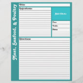 Lijnpagina's met recept (Aqua) (Achterkant)