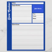 Lijnpagina's met recept (donkerblauw) (Achterkant)