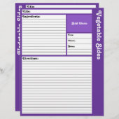 Lijnpagina's met recept (donkerbruin) (Voorkant / Achterkant)