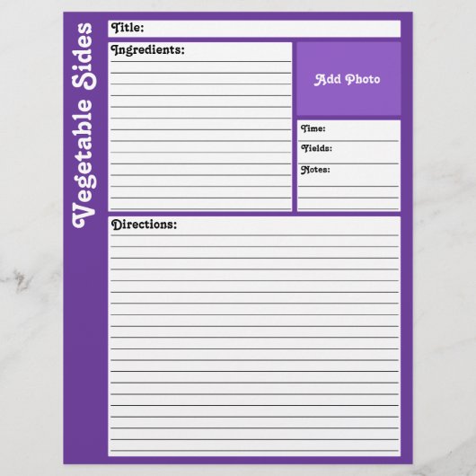 Lijnpagina's met recept (donkerbruin) (Achterkant)