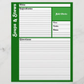 Lijnpagina's met recept (donkergroen) (Achterkant)