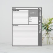 Lijnpagina's met recept (grijs) (Staand voorkant)