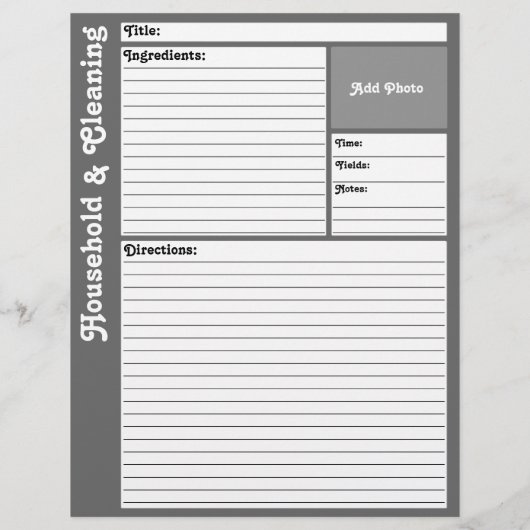 Lijnpagina's met recept (grijs) (Achterkant)