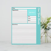 Lijnpagina's met recept (Light Aqua) (Staand voorkant)