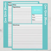 Lijnpagina's met recept (Light Aqua) (Voorkant / Achterkant)