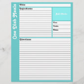 Lijnpagina's met recept (Light Aqua) (Achterkant)