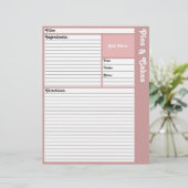 Lijnpagina's met recept (Mauve) (Staand voorkant)