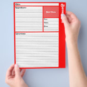 Lijnpagina's met recept (rood) flyer (Hand)