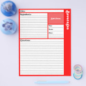 Lijnpagina's met recept (rood) flyer (Enkel)