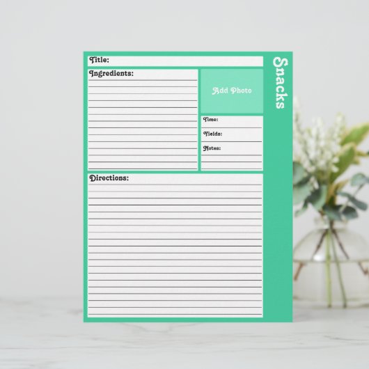 Lijnpagina's voor ontvang (licht Blauwgroen) (Staand voorkant)