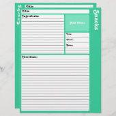 Lijnpagina's voor ontvang (licht Blauwgroen) (Voorkant / Achterkant)