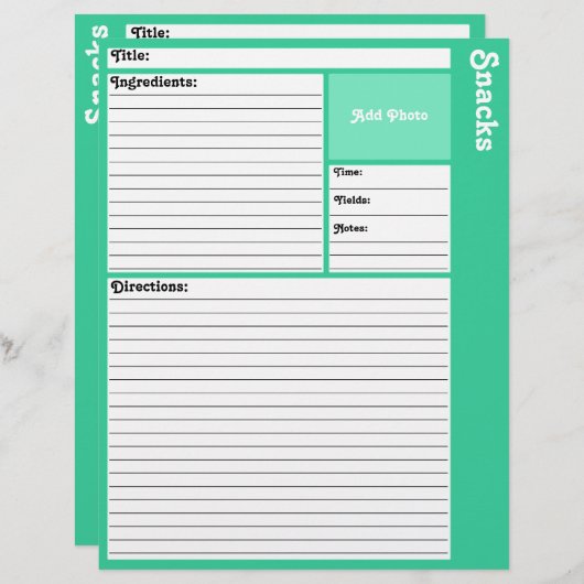 Lijnpagina's voor ontvang (licht Blauwgroen) (Voorkant / Achterkant)