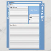 Lijnpagina's voor ontvangst (lichtblauw) (Voorkant / Achterkant)