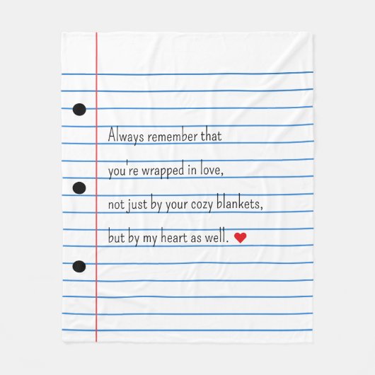 Lijnpapier Blad Unique Custom Fleece Deken (Voorkant)