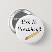 Lijnpapier en voorschoolse potlood ronde button 5,7 cm (Voorkant /achterkant)