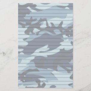 Lijnpapier met blauwe camo briefpapier