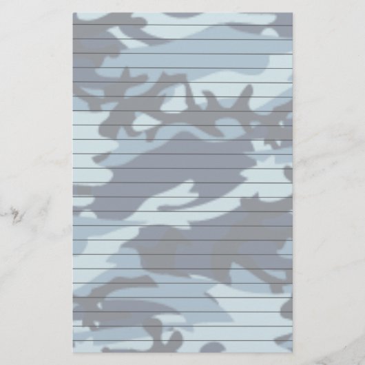 Lijnpapier met blauwe camo briefpapier (Voorkant)