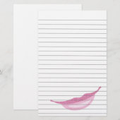 Lijnpapier met glimlach in glasachtig roze briefpapier (Voorkant / Achterkant)