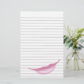 Lijnpapier met glimlach in glasachtig roze briefpapier (Staand voorkant)