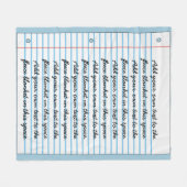 Lijnpapier voor laptops Voeg uw eigen schrijven to Fleece Deken (Voorkant (Horizontaal))