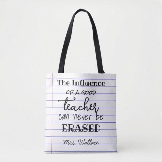 Lijnpapiereffect beïnvloedde lerarenzak tote bag (Voorkant)