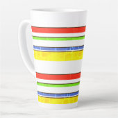 Lijnpatronen kleuren aluminiumwaterfles latte mok (Linkerhoek)