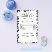 Lijnrand Zwarte en Witte Kapper Prijzenlijst Flyer (Enkel)