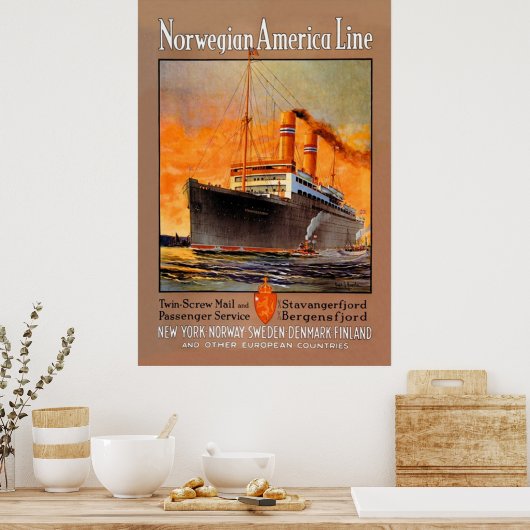  lijnreizen in Noorwegen Poster (Keuken)
