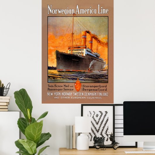  lijnreizen in Noorwegen Poster (Thuiskantoor)