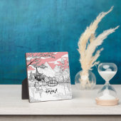 Lijnschildering van de Japanse Tempelberg Fotoplaat (Insitu)